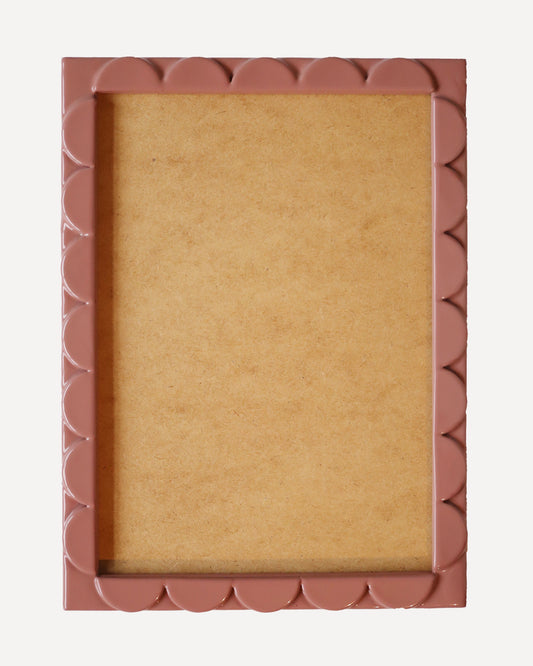 Dusty Rose Lacquered Scallop Frame