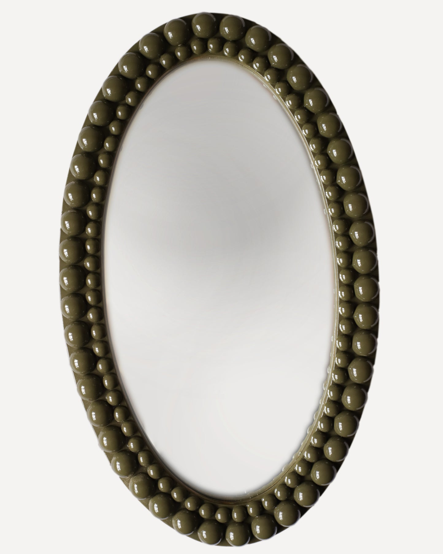 Painted Lacquered Oval Bobbin Mirror
