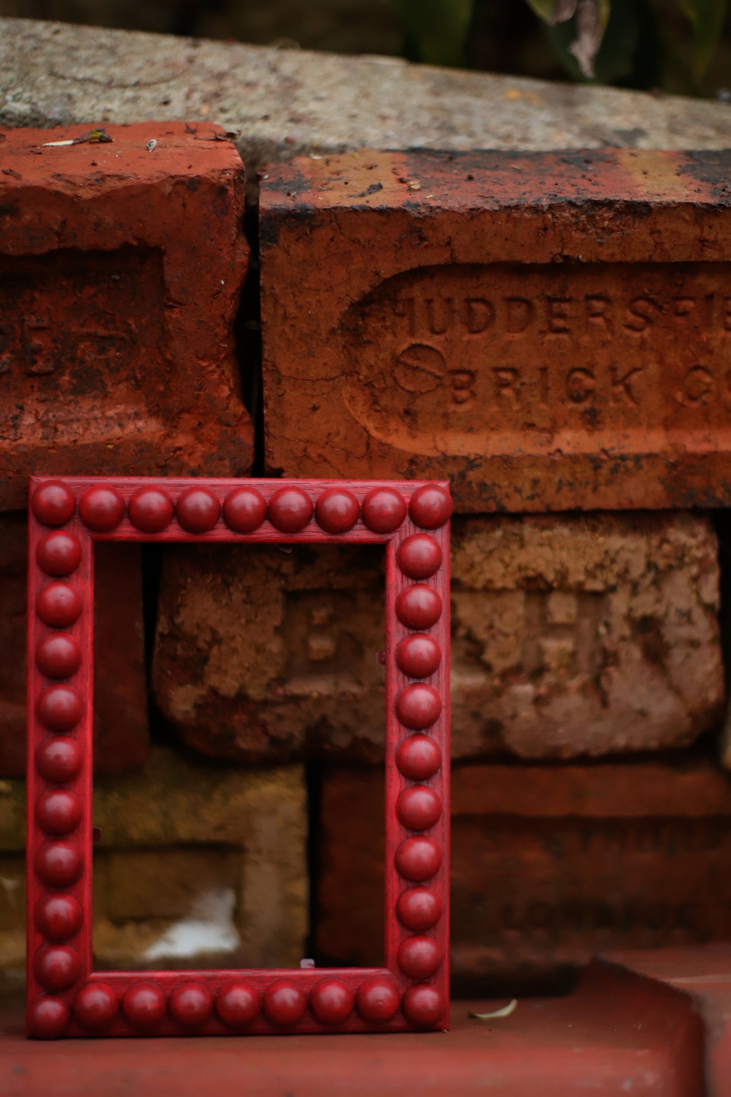 Brick Red Stained Bobbin Frame
