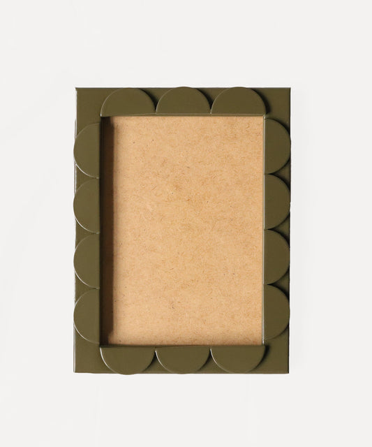 Olive Lacquered Scallop Frame