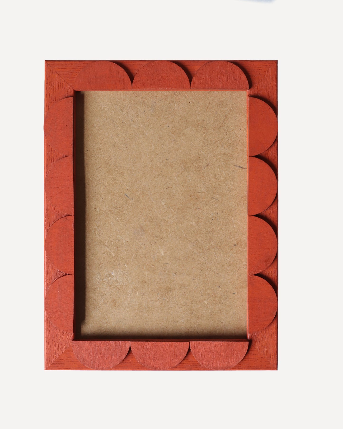 Burnt Orange Stained Scallop Frame