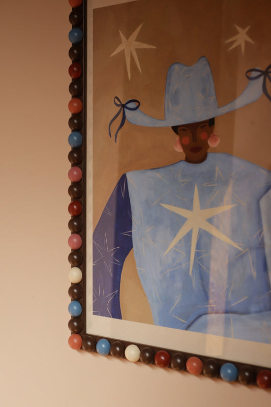 Chestnut & Mixed Colours Stained Bobbin Frame