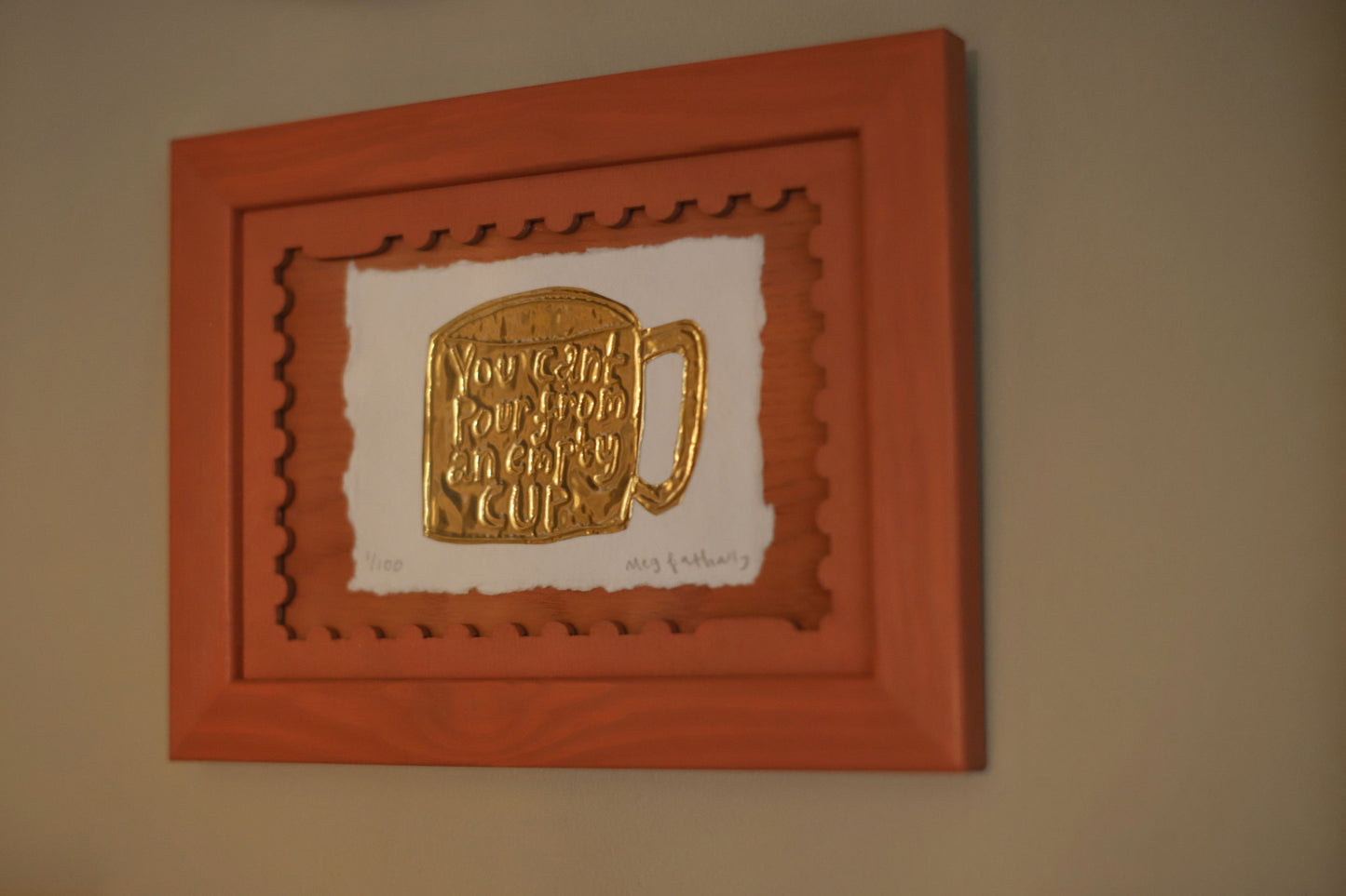 Terracotta Stained Wood Flat Frame