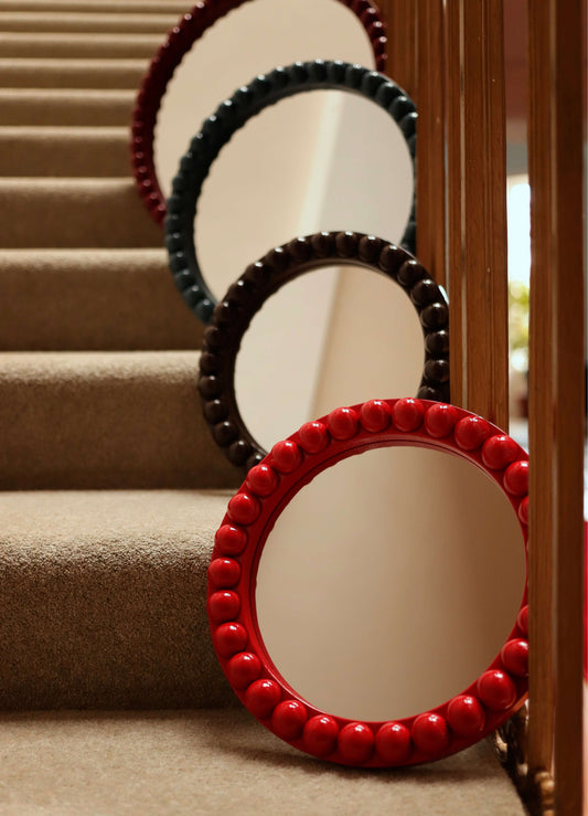 Round Over-Sized Bobbin Mirror