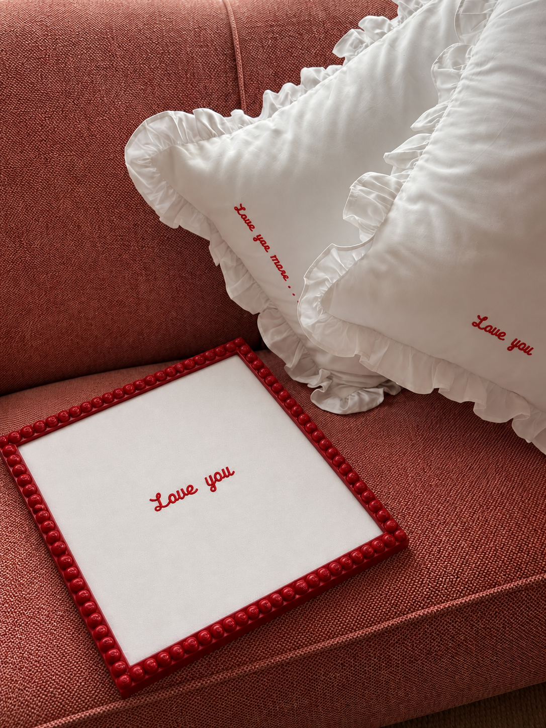 Love You, Love You More - Framed Embroidery
@fabricsnug x @bertolahomestudio