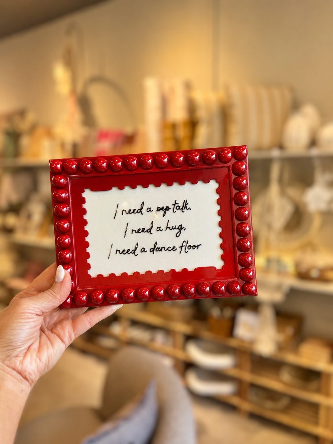 Crimson Lacquered Wood Stamp Mount