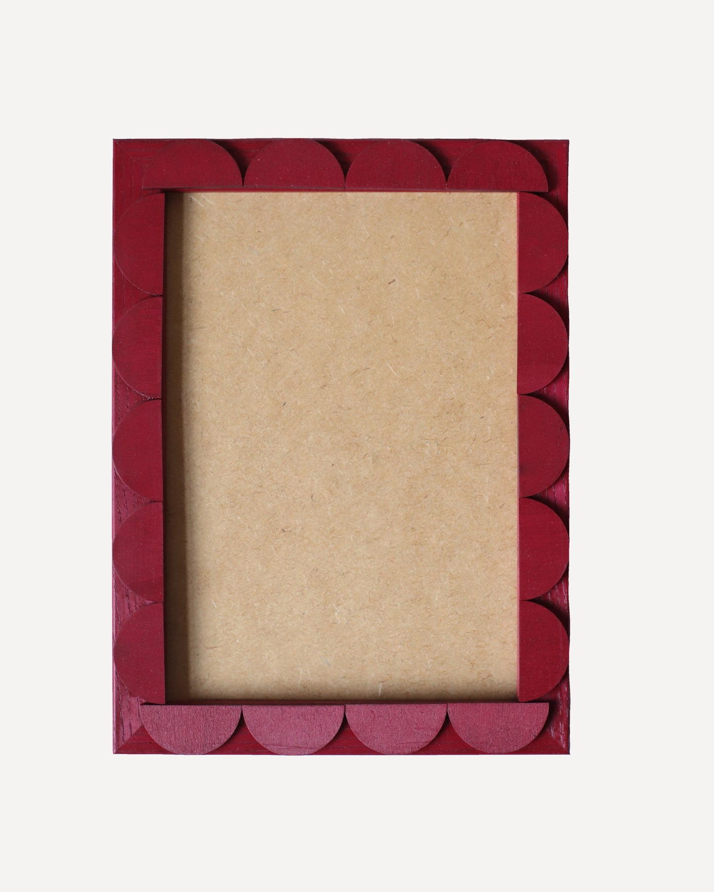 Cranberry Stained Scallop Frame