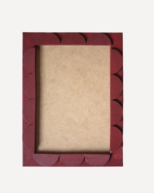Brick Red Stained Scallop Frame