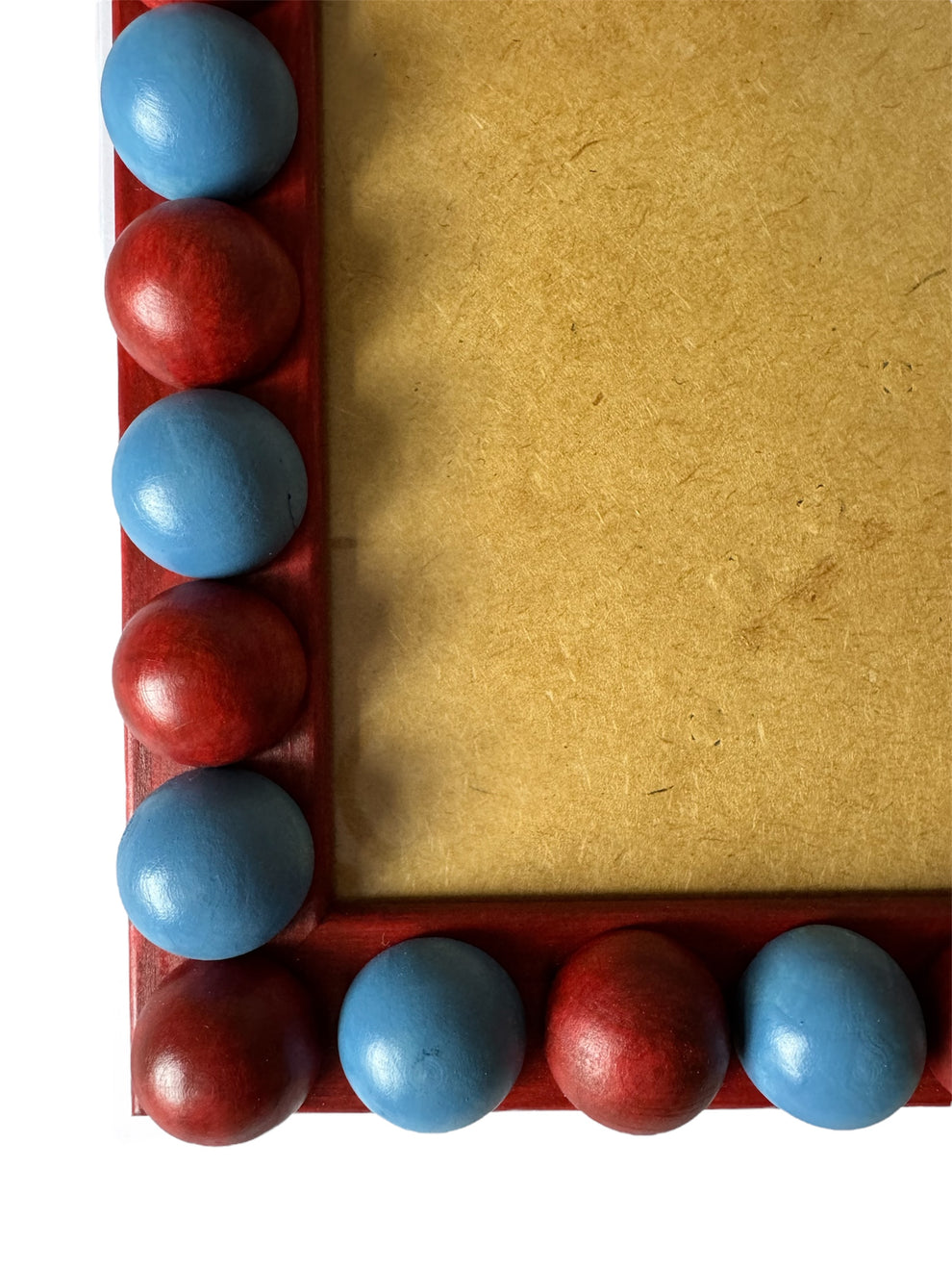 Cornflower Blue & Brick Red Stained Bobbin Frame – Bertola Home Studio