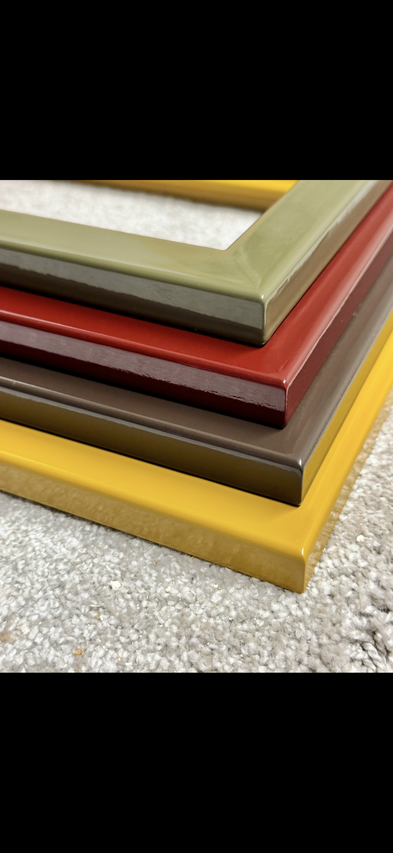 Burgundy Lacquered Wood Flat Frame