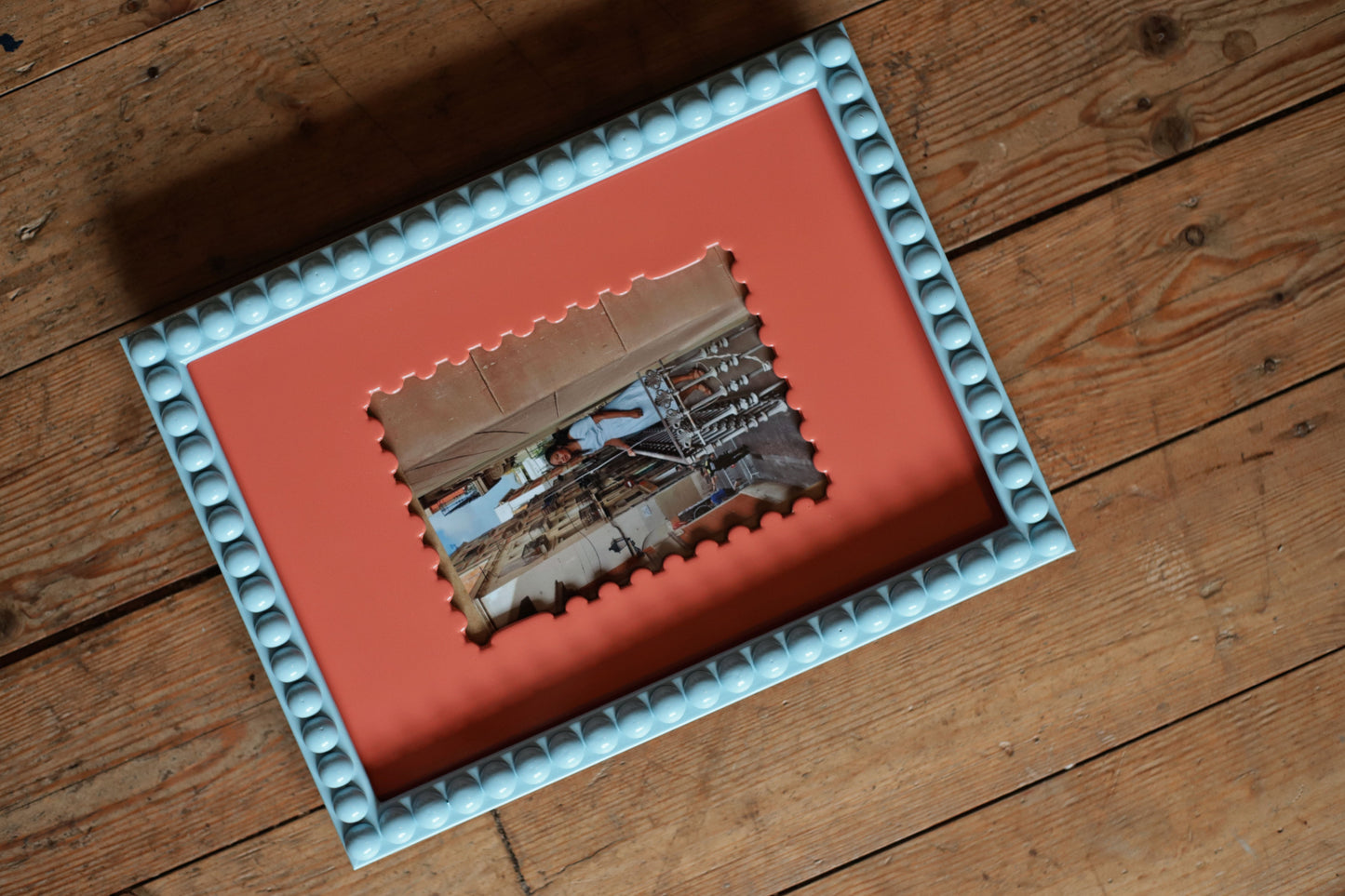 Peachy Lacquered Wood Stamp Mount