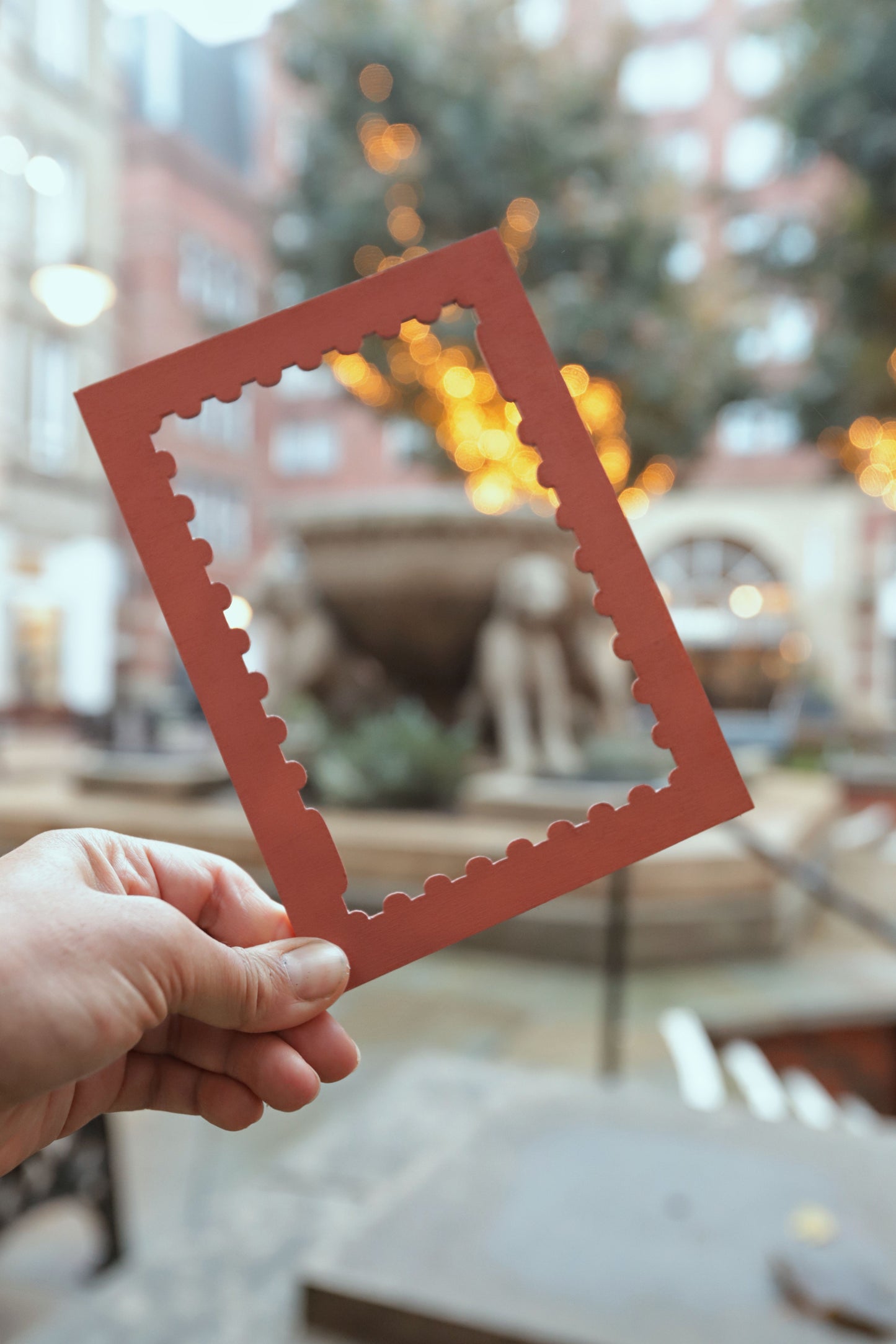 Terracotta Stained Wood Stamp Mount